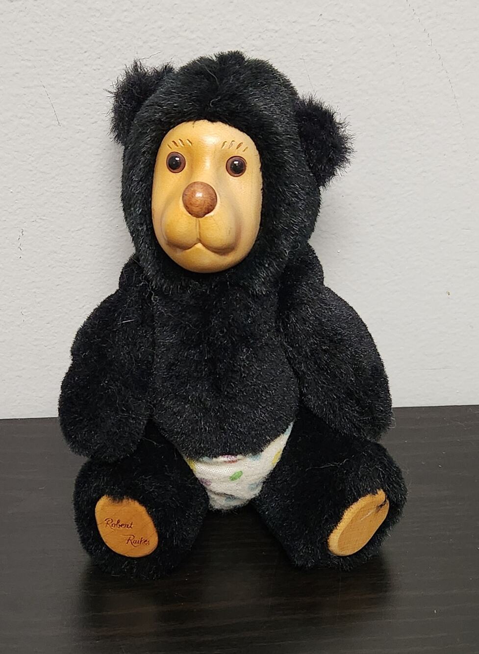 Vintage Robert Raikes Original "38519 Nathan" Wooden Face Doll w/ tags